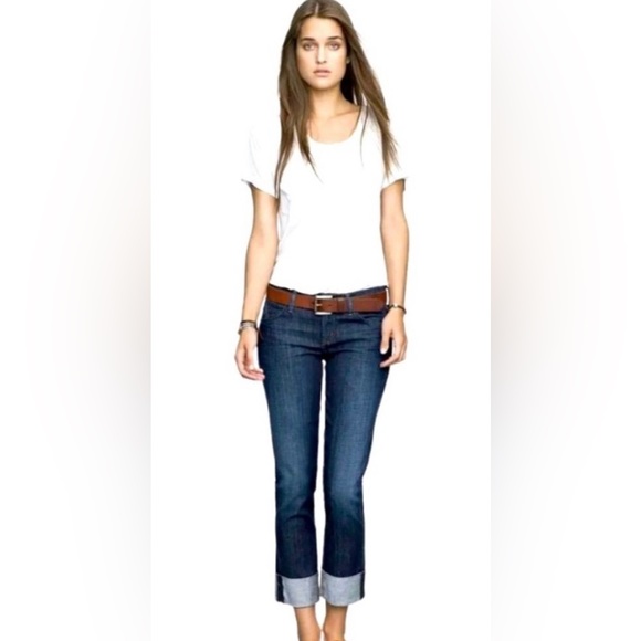 COH CITIZENS OF HUMANITY Dani Cropped Straight Leg Denim Jeans Dark Wash Cuffed - Picture 13 of 13
